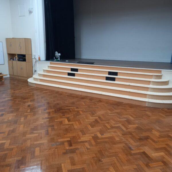 Joinery work for stairs for school stage 